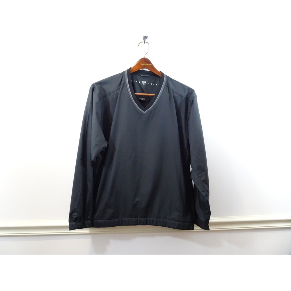 Nike Golf Mens V-Neck Windbreaker Pullover Jacket Black Size M RN56323